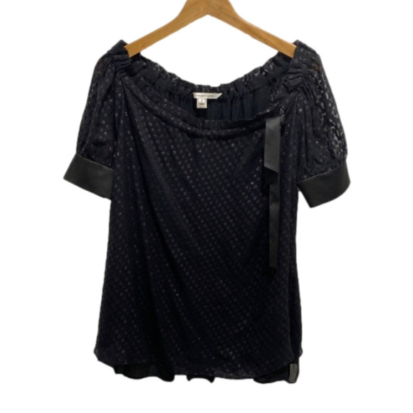 Diane Von Furstenberg Miki Silk Metallic Blouse Top Size 2 🌟 - Picture 1 of 6